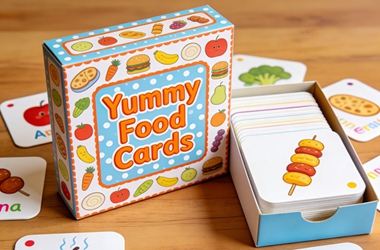 Custom educational flash cards for language learning and early childhood education.